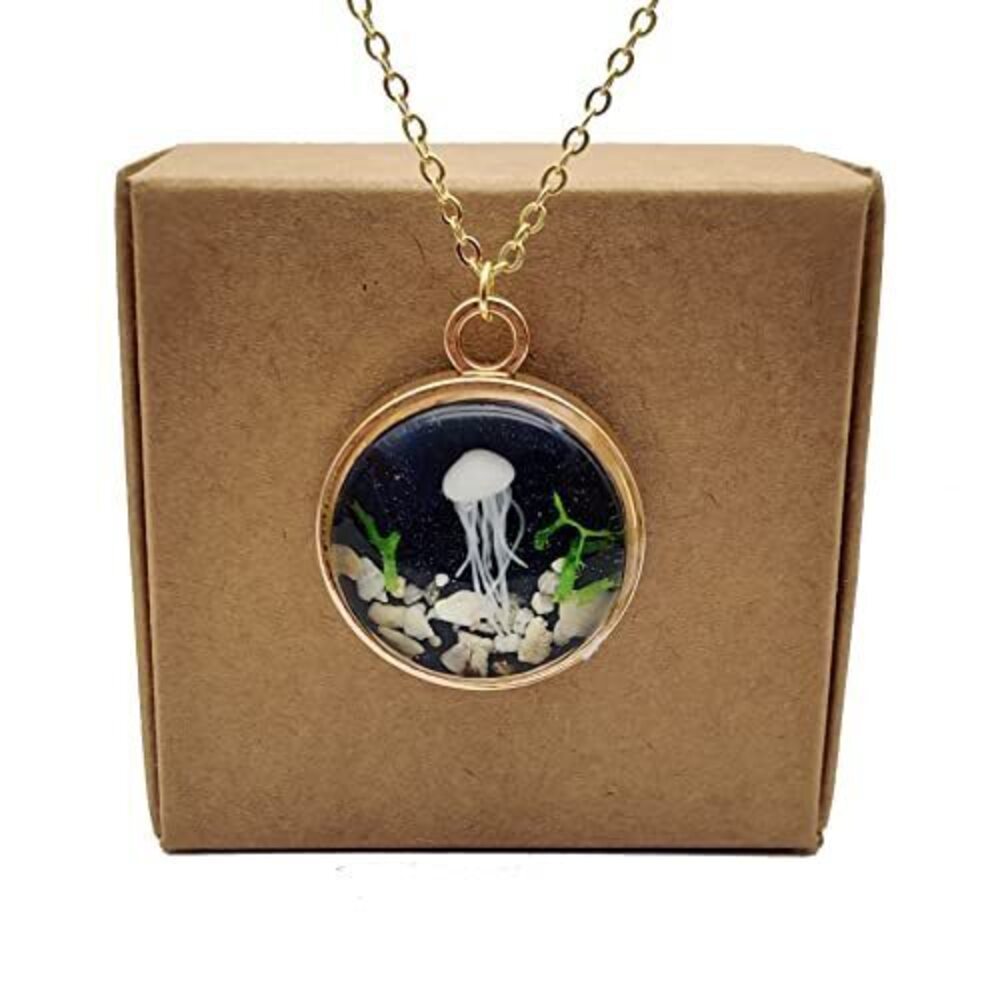 2755 Jellyfish Seabed Sea Ocean Undersea Starry Pendant 18k Gold Plated